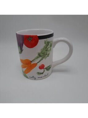 Pfaltzgraff City Market Garden Veggie White Mug Cup Tea Coffee Cocoa Replacement